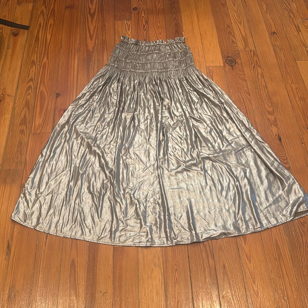 Anthropologie current brand gold maxi skirt size small